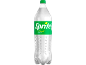 Refrigerante Sprite com sabor a limão e lima numa garrafa transparente.