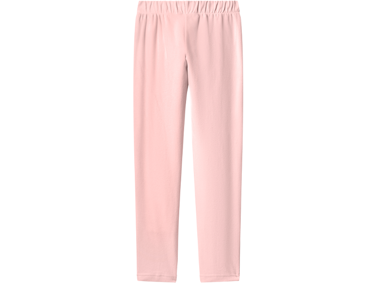 Calças cor-de-rosa para criança com cós elástico.
