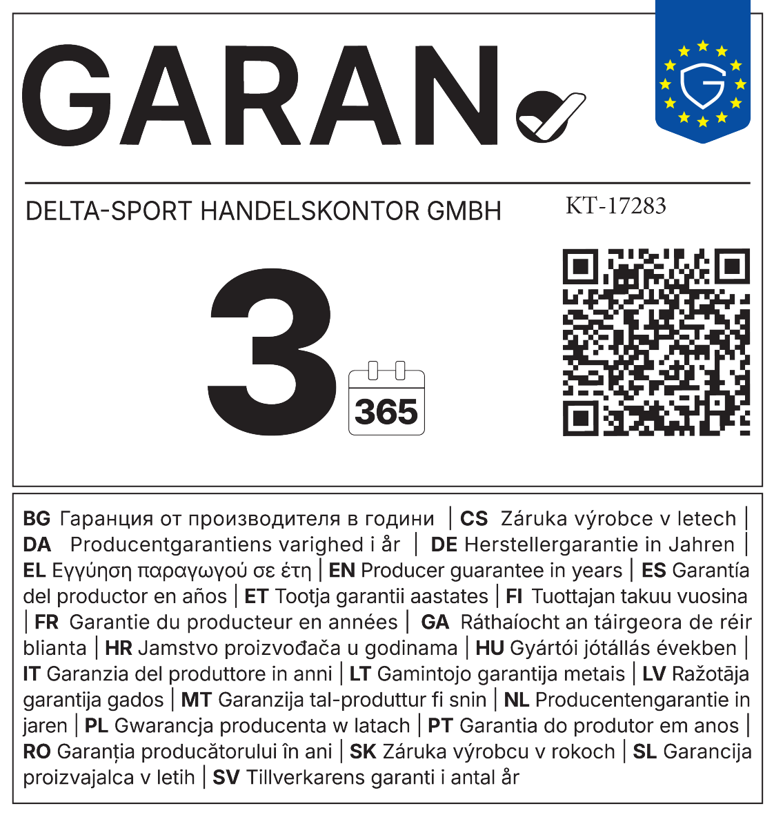 Selo de garantia: 3 anos de garantia do fabricante, 365 dias.