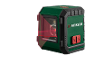 Nível a laser verde e preto com feixes laser vermelhos visíveis