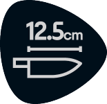Faca com lâmina de 12,5 cm.