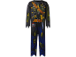 Fato de pirata infantil com esqueleto, espada e caveira.