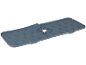 Tapete de torneira de silicone cinzento com superfície texturizada e recorte para a torneira.