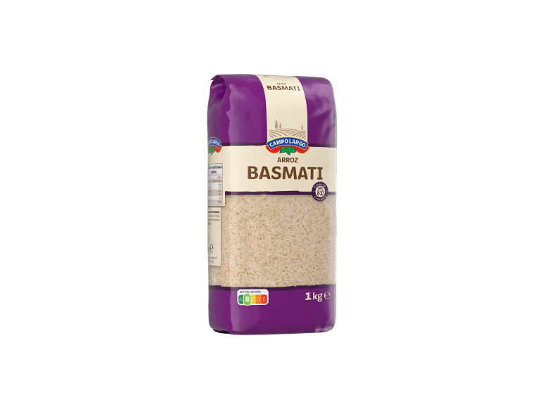 Arroz basmati Campo Largo, 1 kg, com Nutri-Score A.
