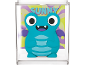 Figura de monstro azul com asas roxas e a palavra 'SUNNY' num fundo psicadélico.