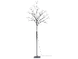 Árvore de luz LED decorativa com base e ramos pretos, ideal para iluminação festiva.