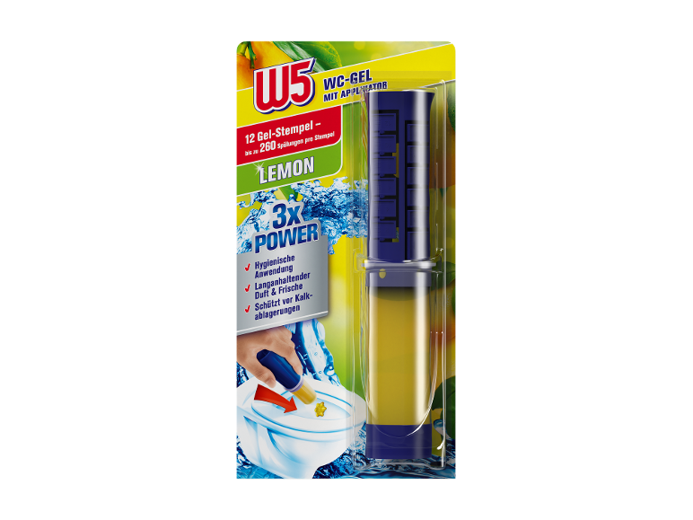 Gel WC com aplicador de limão, 12 selos de gel para 260 descargas.