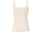 Camisola de alças canelada cor creme com detalhes em renda