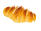 Croissant dourado e fofo com uma crosta brilhante