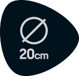 Selo com diâmetro de 20 cm.