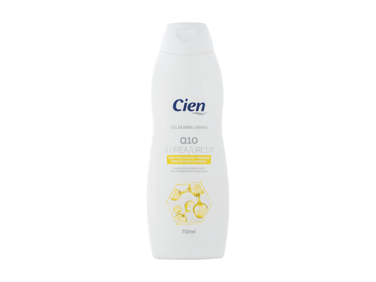 Gel de banho Cien Q10 & Ureia para pele seca e madura, 750ml.