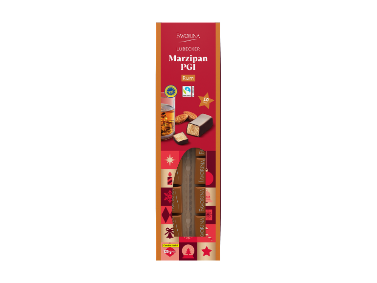 Mordidas de maçapão IGP Rum, com um copo de rum e amêndoas, 125g