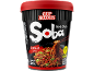 Massa instantânea soba estilo wok com chili, pronta em 3 minutos e vegan.
