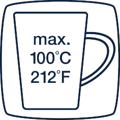 Temperatura máxima 100°C / 212°F