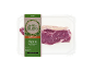 Bife de vazia de bovino embalado.