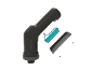 Ferramenta manual sem fio desmontada com bateria e tampa removível.
