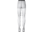 Collants de mulher em cinzento, vistos por trás.