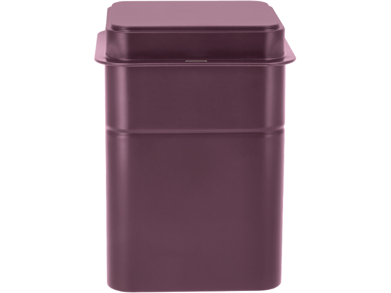 Recipiente de armazenamento retangular roxo com tampa