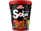 Copo preto com noodles de chili, estilo wok, pronto em 3 minutos, vegan.