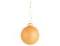 Bola de Natal cor de pêssego com um cabide dourado