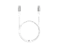 Cabo de carregamento branco com conectores USB-C metálicos, com a palavra 'TRONIC'.