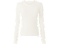 Camisola de manga comprida canelada para mulher em cor creme