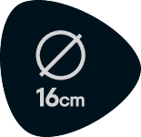 Diâmetro 16 cm.