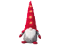 Gnomo de Natal com chapéu vermelho iluminado e barba branca.