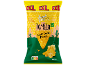 Saco de batatas fritas Tortilla XXL sabor Nacho Cheese com tema de deserto, rótulo vegetariano e Nutri-Score.