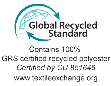 Selo Global Recycled Standard: Contém 100% poliéster reciclado certificado GRS, certificado por CU 851646.
