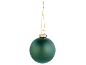 Bola de Natal verde mate com um cabide dourado.