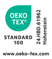 Selo STANDARD 100, 24.HBD.61962 Hohenstein, www.oeko-tex.com
