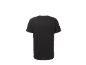 T-shirt desportiva preta de manga curta, vista traseira.
