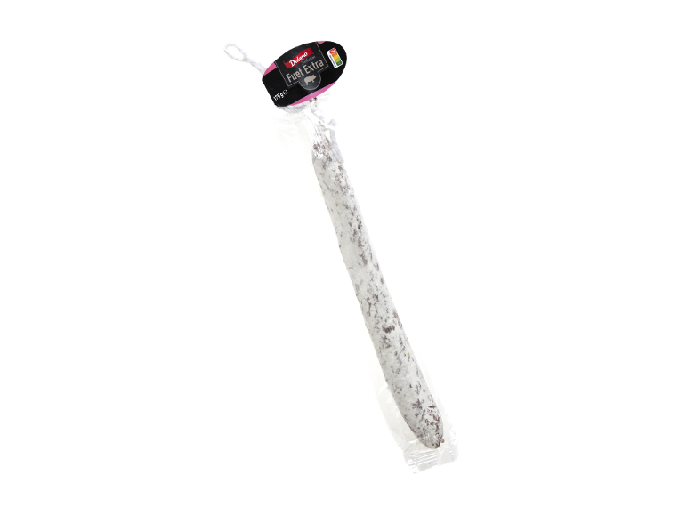 Dulano Selection Fuet Extra, 175g, em embalagem transparente.