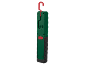 Luz de trabalho LED verde com gancho vermelho e porta de carregamento 5V DC 1A.