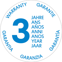 Selo de garantia de 3 anos.