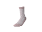 Meia rosa com padrão chevron branco.