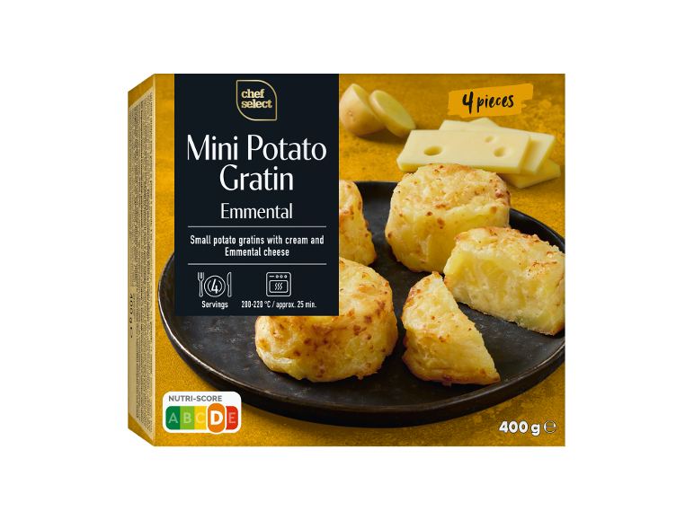 Mini gratinado de batata com queijo Emmental, 4 peças, 400 g