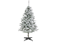 Árvore de Natal artificial flocada com suporte.
