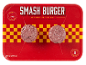 Embalagem de Smash Burger com dois hambúrgueres de carne de vaca crus, 160 g.