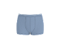Boxers masculinos azul claro com cós branco.