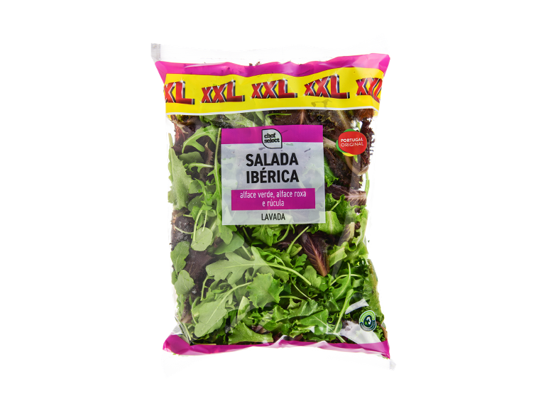 Chef Select Salada Ibérica, mistura de alface verde e roxa em embalagem XXL