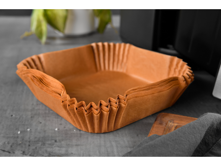 Formas de papel castanho para fritadeira de ar