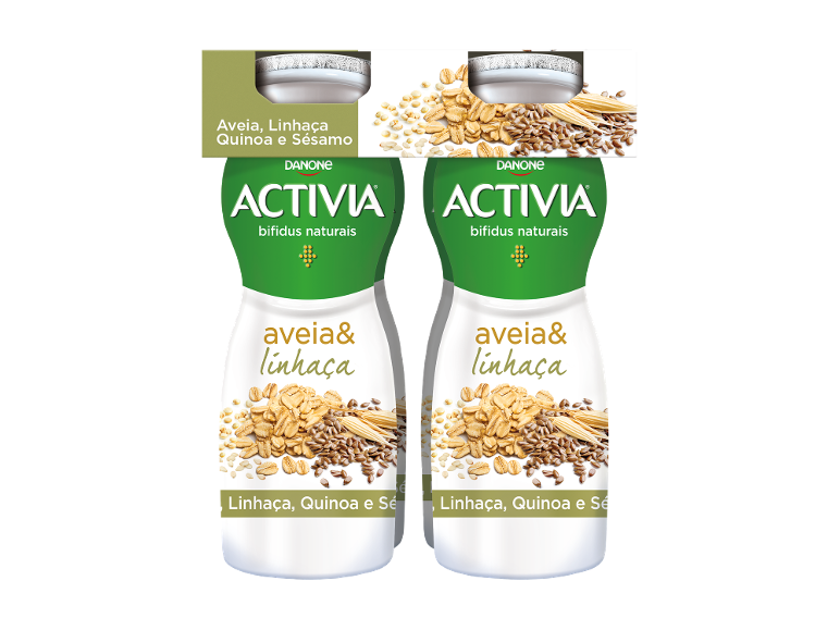 Iogurte líquido de aveia, linhaça, quinoa e sésamo
