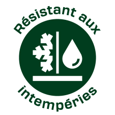 Selo: Resistente às intempéries, com ícones de floco de neve e gota de água.