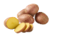 Batatas vermelhas inteiras e fatiadas sobre fundo preto.
