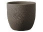 Vaso de flores castanho escuro com textura granulada