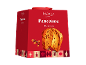 Panettone Classico em caixa vermelha com motivos natalícios.