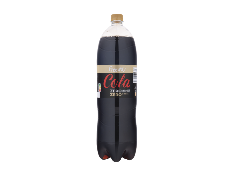 Freeway Cola Zero sem cafeína em garrafa de 2 litros.