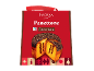 Panettone de chocolate em embalagem de presente vermelha com motivos natalícios.